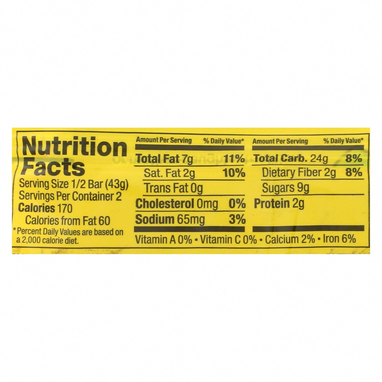 Bobo's Oat Bars - All Natural - Gluten Free - Lemon Poppyseed - 3 oz Bars - Case of 12 - Nutrition Facts