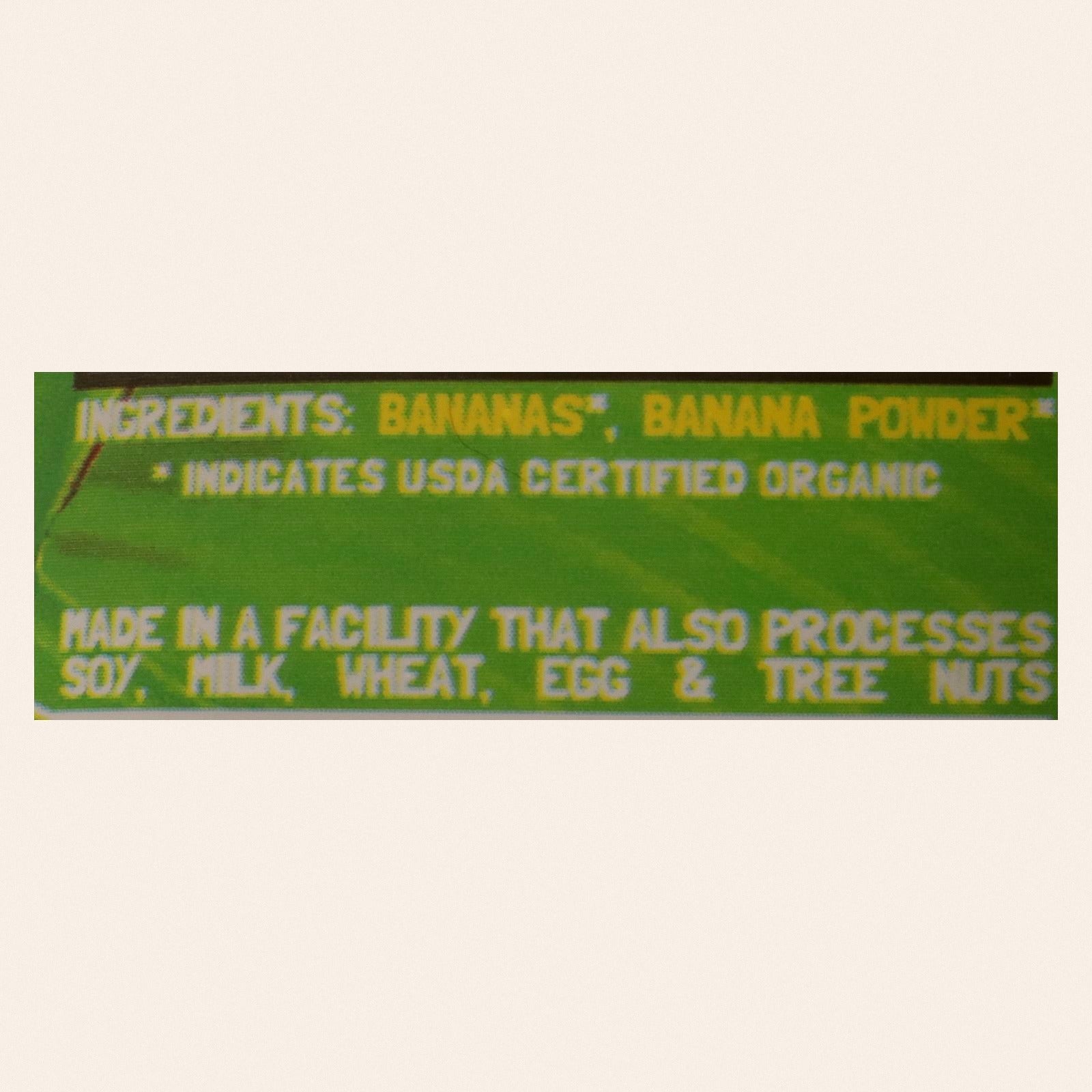 Barnana Banana Bites - Organic - Original - 3.5 oz - case of 12 - Back