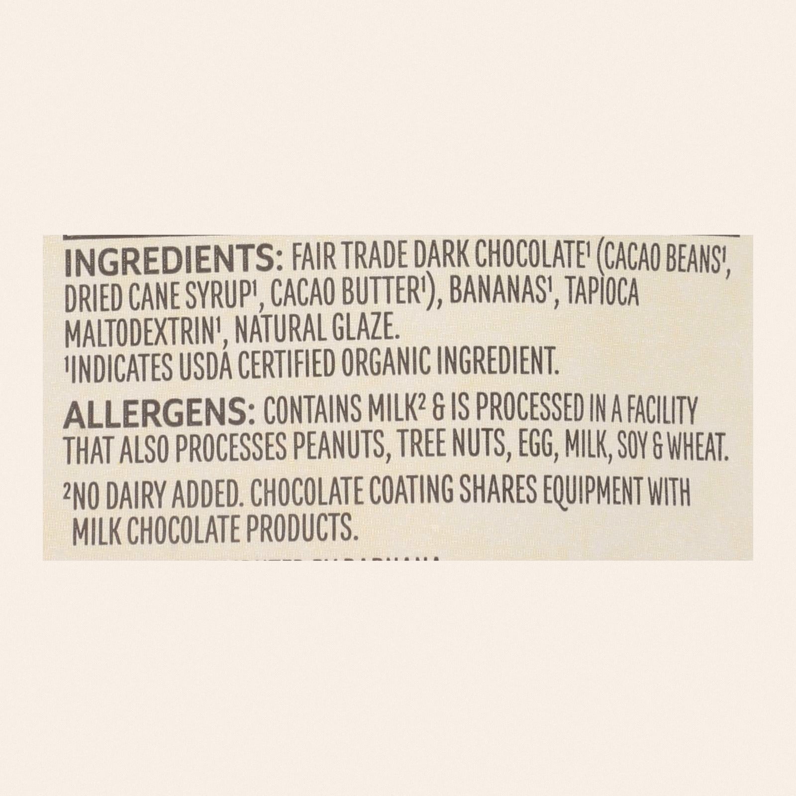 Barnana Chewy Banana Bites - Organic Chocolate - Case of 12 - 3.5 oz. - Back