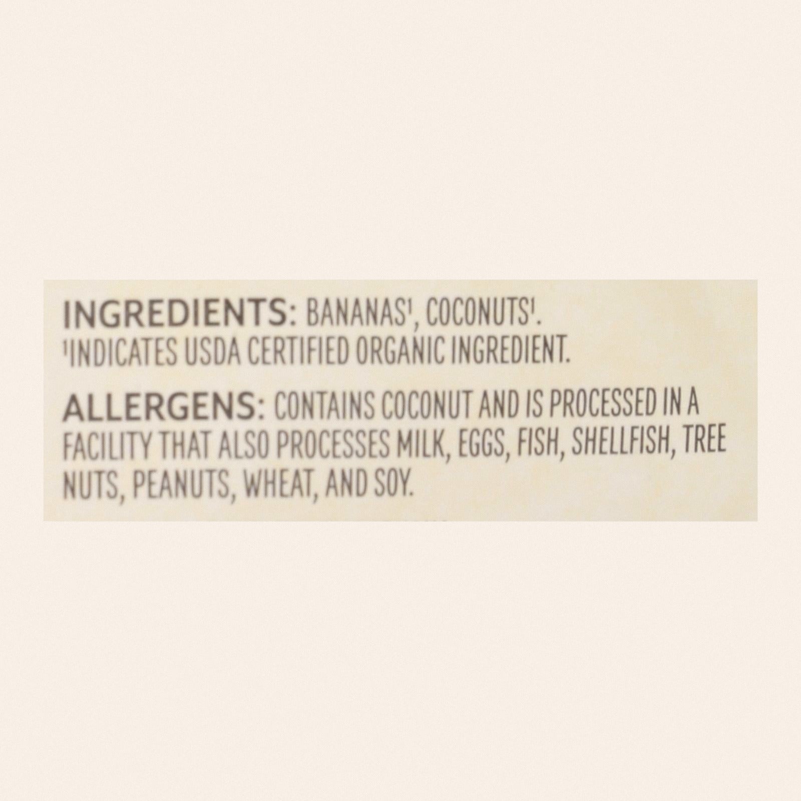 Barnana Chewy Banana Bites - Organic Coconut - Case of 12 - 3.5 oz. - Back