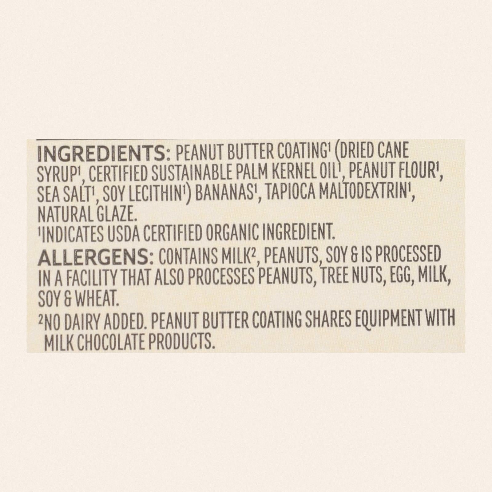 Barnana Chewy Banana Bites - Organic Peanut Butter - Case of 12 - 3.5 oz. - Back