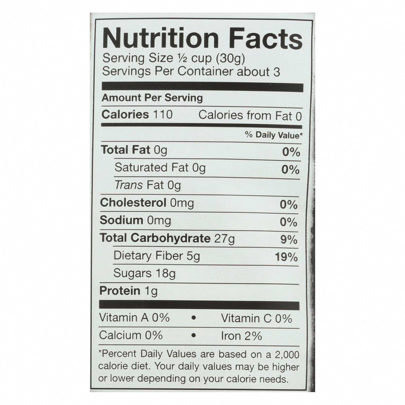 Bare Fruit Organic Bare Apple Chips - Case of 12 - 3 oz. - Nutrition Facts