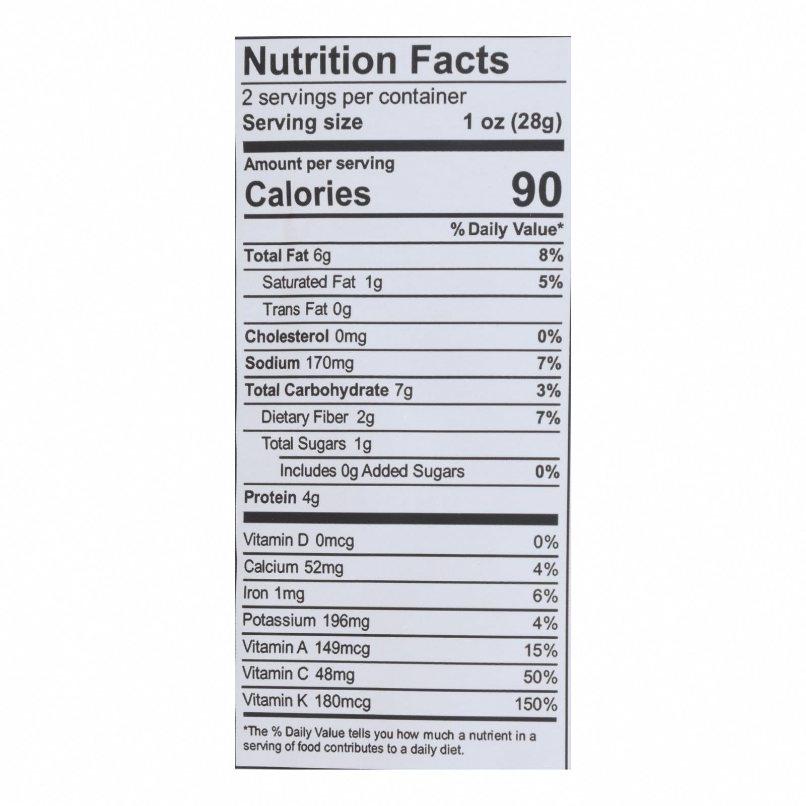 Brad's Plant Based - Raw Crunch - Vampire Killer - Case of 12 - 2 oz. - Nutrition Facts