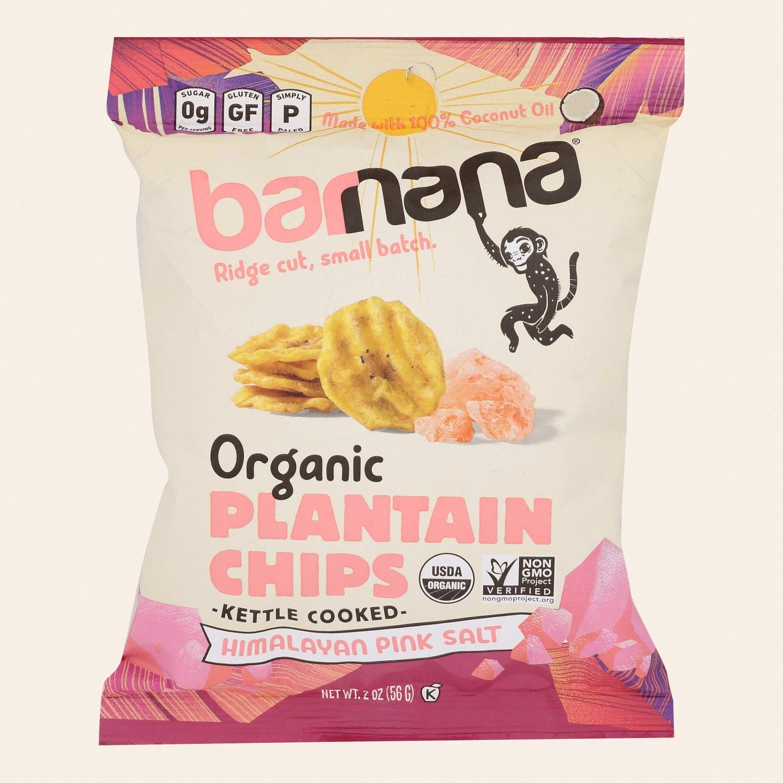 Barnana - Plantain Chips Himalayan Pink Salt - Case of 6-2 OZ - Front