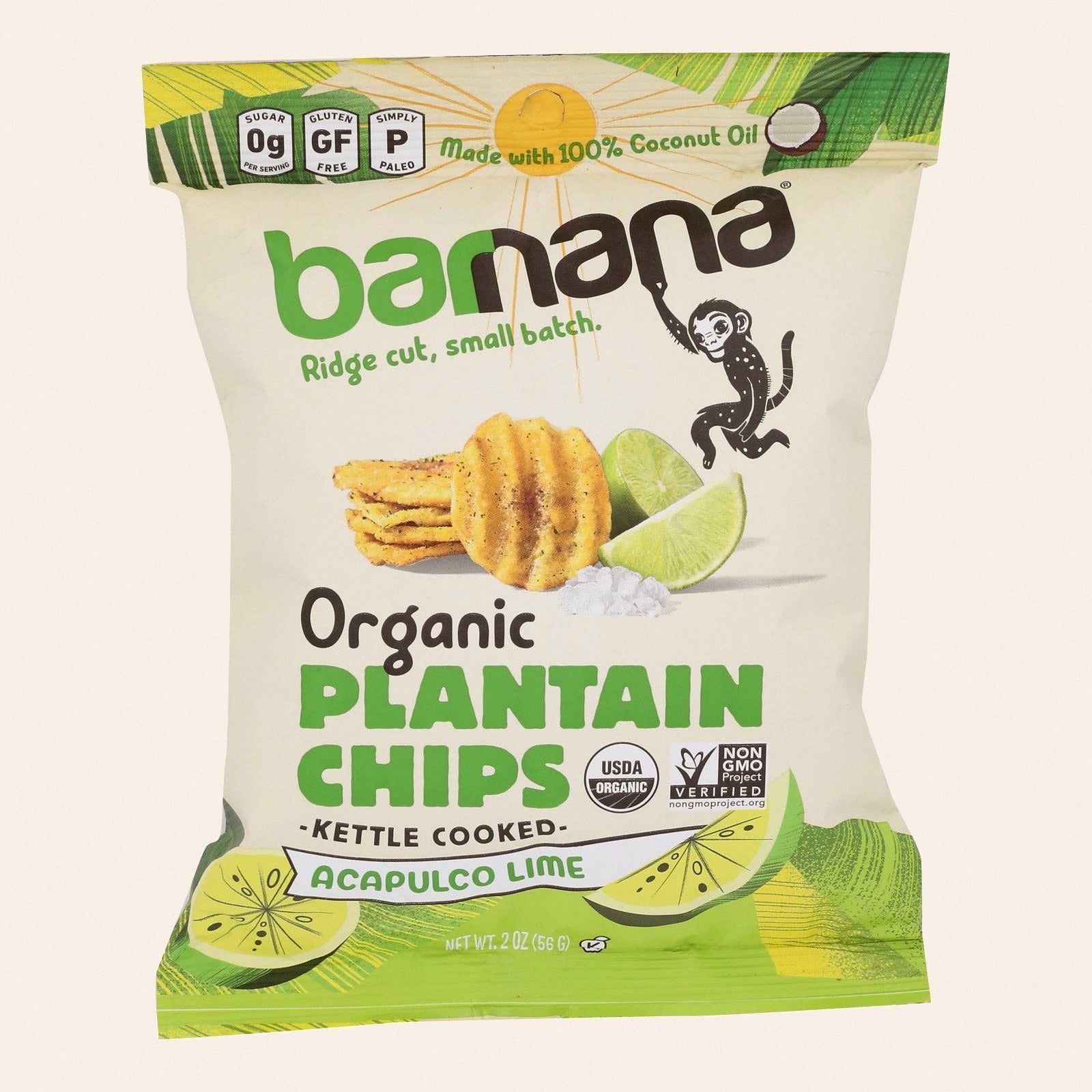 Barnana - Plantain Chips Acapulco Lime - Case of 6-2 OZ - Front