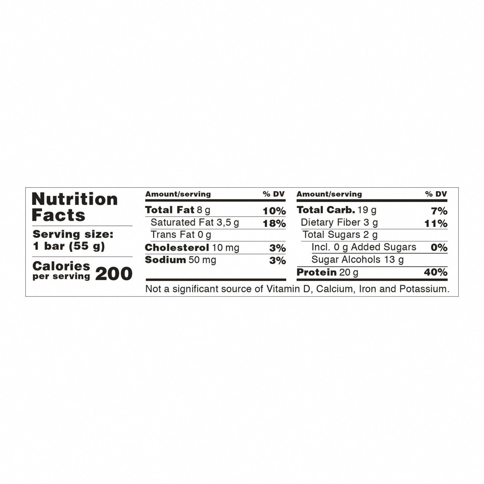 Barebells - Protein Bar Caramel Cashew - CS of 12-1.94 OZ - Nutrition Facts