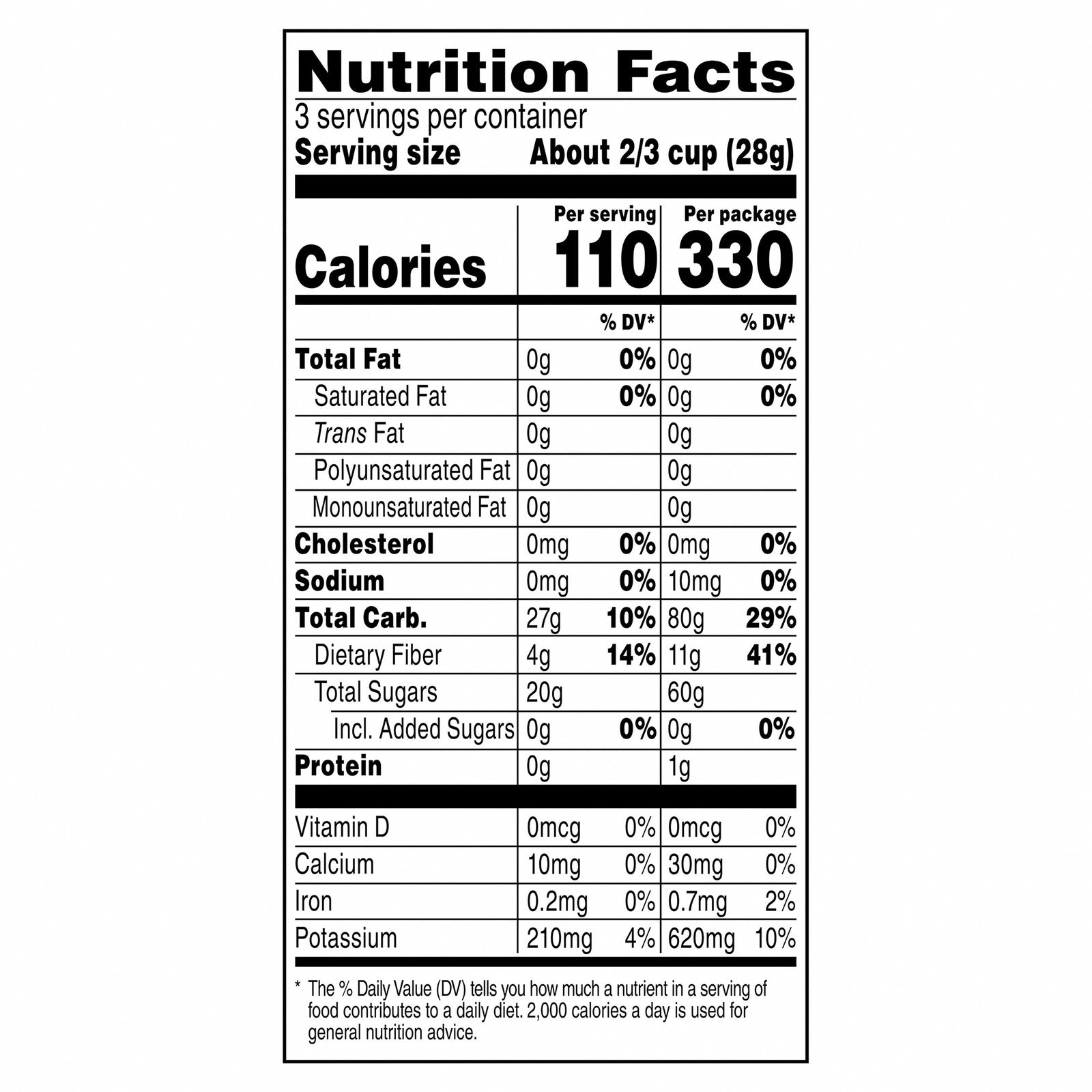 Bare Fruit - Apple Chips Organic Fuji Red - CS of 12-3 OZ - Nutrition Facts